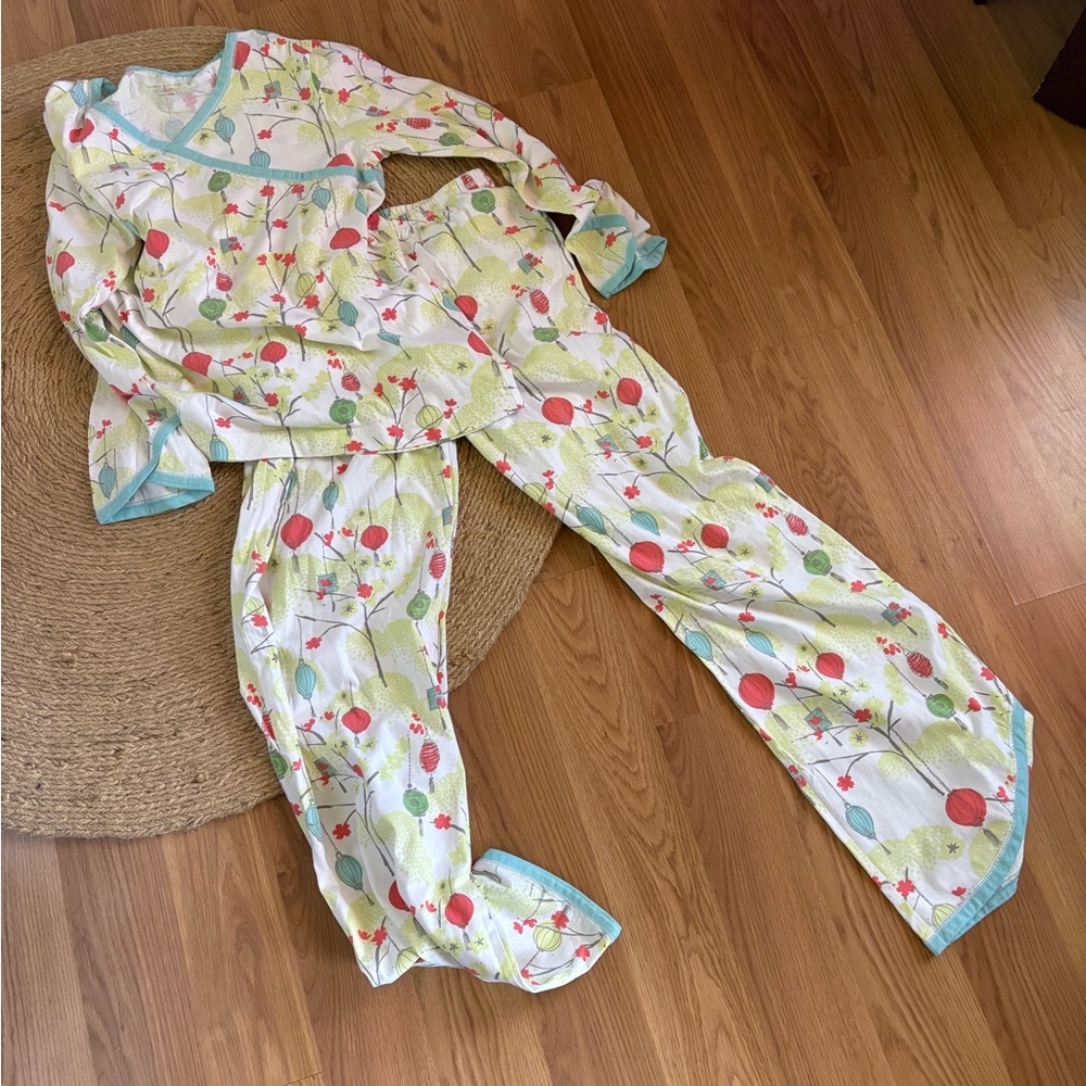 Garnet hill green cotton pajamas